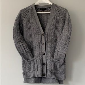 Sweater cardigan button up, cable knit